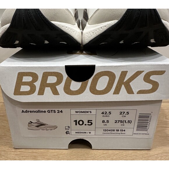 Women’s Brooks Adrenaline GTS 24 Running Shoes Coconut/Silver/Black 10.5 EUC! - Picture 9 of 13